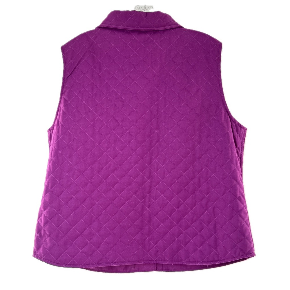 Drapers & Damons Purple Quilted Button Up Vest with Collar, Pockets Size P-Large - Picture 15 of 17